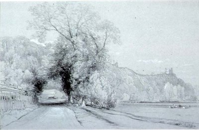 Road Bordering Meadows and a Castle by William Roxby Beverly